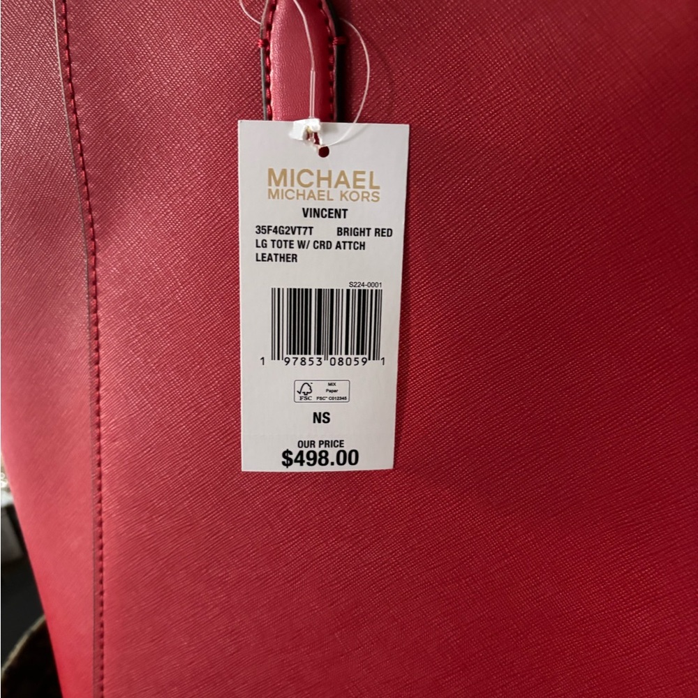 Michael Kors Vibrant Red Leather Tote